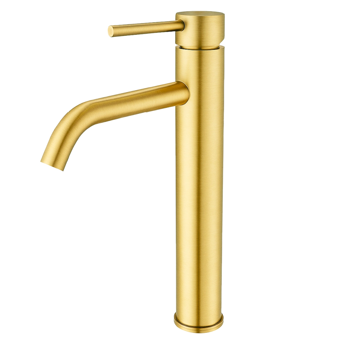 Torneira Misturador Monocomando Água Quente e Fria Bica Alta para Banheiro - Dourado Escovado - DP6202 Drop Metais