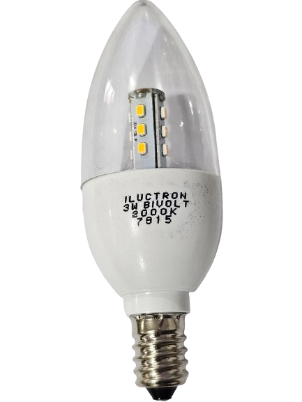 Lampada Led Vela Transparente E14 3w 2000k Iluctron