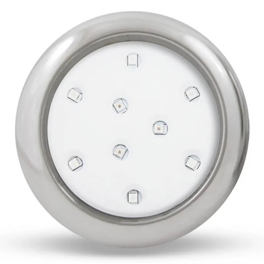 Iluminação Refletor Led Piscina 9w Azul Ou Branco Inox 80mm - Azul - Encaixe 25mm (3/4)