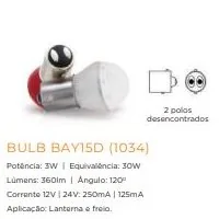 Lâmpada Led (Par) HYUNDAI HB20 2 Polos Led 3W 12V Branca Pino Reto - AUTOPOLI AU021