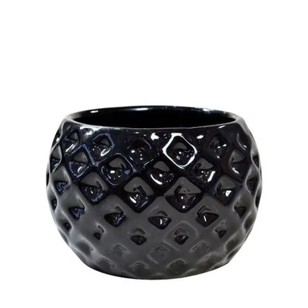 Jdm Cachepot Ceramica Bola Pq Preto 3242