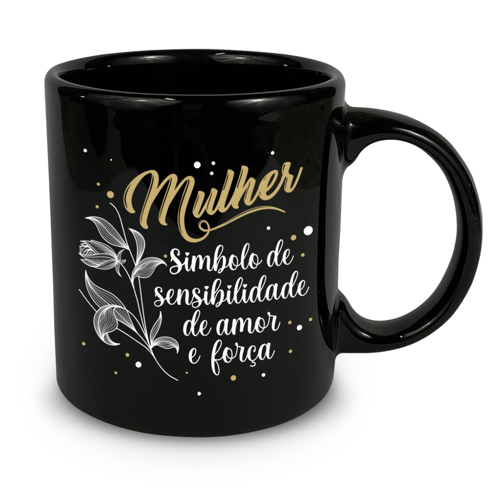 Caneca Porcelana Terramada Reta Dias Das Mulheres Sortida