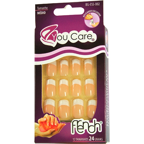Unhas Postiças Francesinha Bege Tamanho Médio You Care