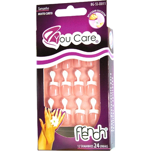 Unhas Postiças Francesinha Rosada Curta You Care