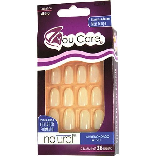 Unhas Postiças You Care Natural Com Cola Redonda