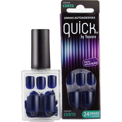 Unhas Postiças Autoadesivas You Care Quick Curto Roxo