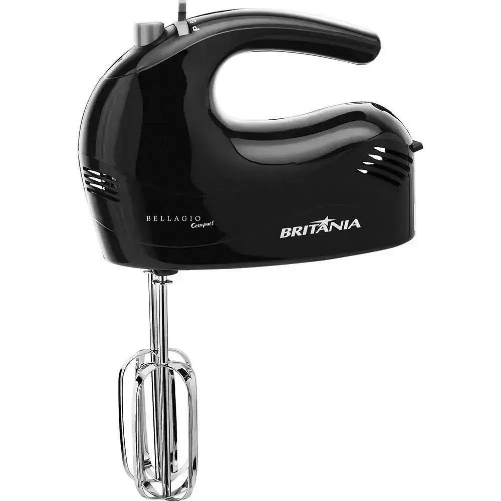 Batedeira Britania Bellagio Compact, 350W, 4 Vel, Preta - 220V