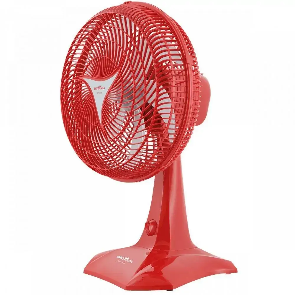Ventilador de Mesa Britânia Protect Six, 30cm, 6 Pás, 3 Vel, Vermelho - 220V