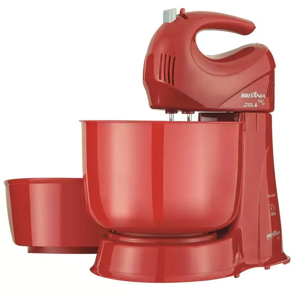 Batedeira Britânia Pérola Maxx 2 VM, 350W, 4 Vel + Turbo, Vermelho - 220V