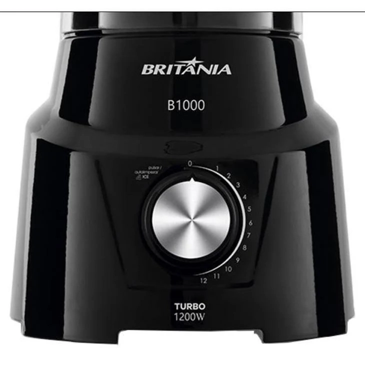 Liquidificador BRITANIA Preto B1000P com 12 velocidades 220V