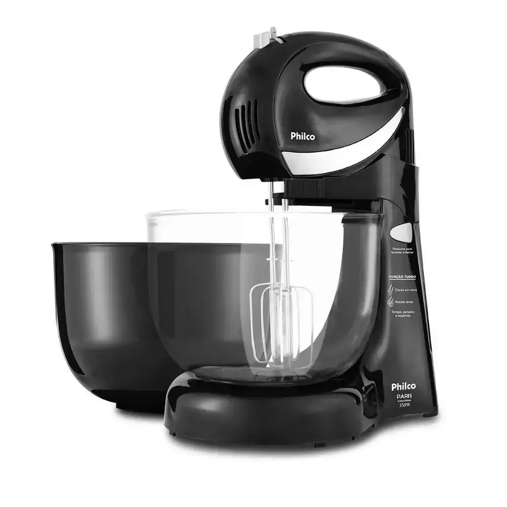 Batedeira Philco Paris Cristal MAXX PR, 350W, 4 Vel + Turbo, Preto - 220V