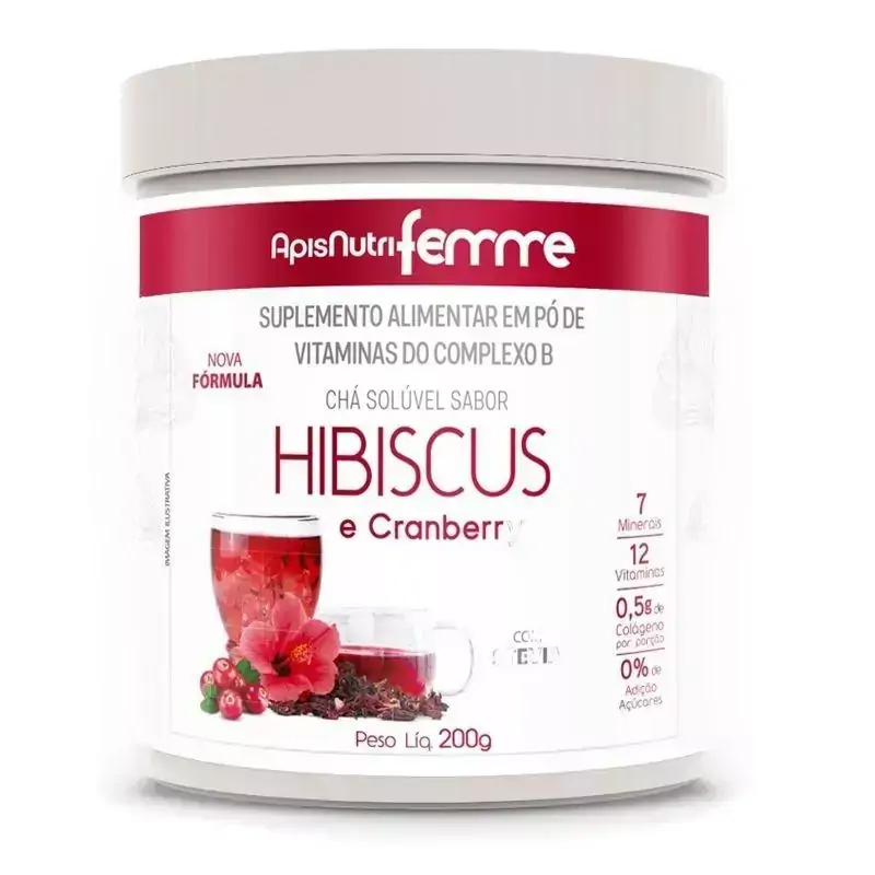 Chá de Hibiscus Solúvel Cranberry Apisnutri 200g