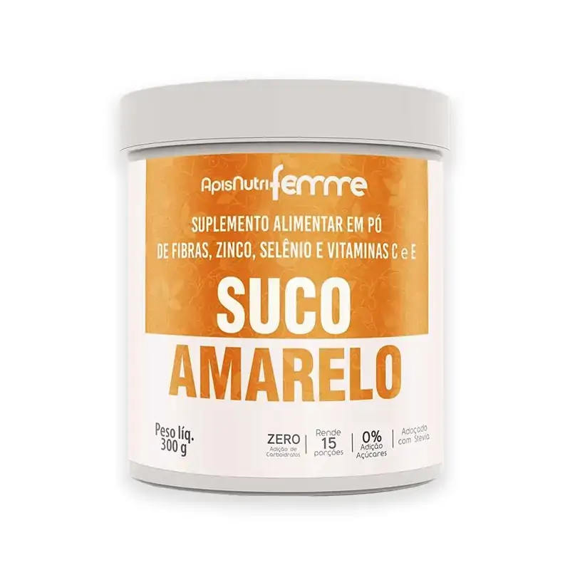 Suco Amarelo Solúvel Apisnutri 300g Adoçado com Stévia