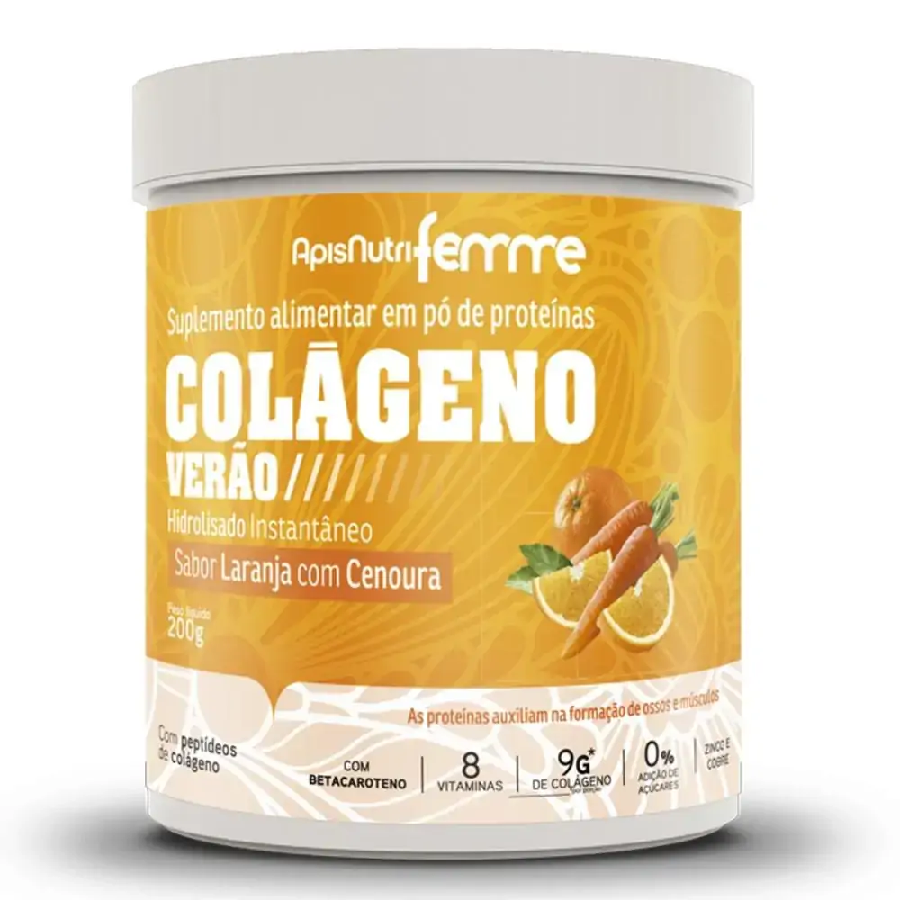 Colágeno Verão Apisnutri Laranja com Cenoura 200g