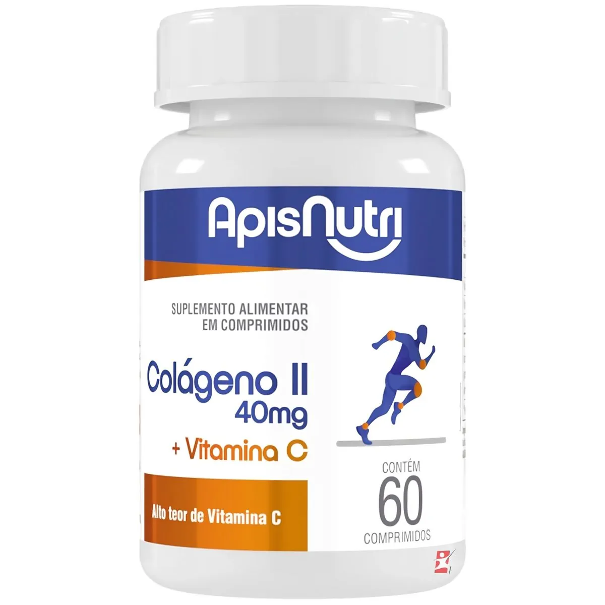 COLAGENO TIPO 2 + VITAMINA C 1 AO DIA 60 COMPRIMIDOS - APISNUTRI