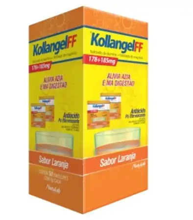 Kollangel Ff Antiácido Efervescente Laranja C/ 50 Sachês De 5g Cada