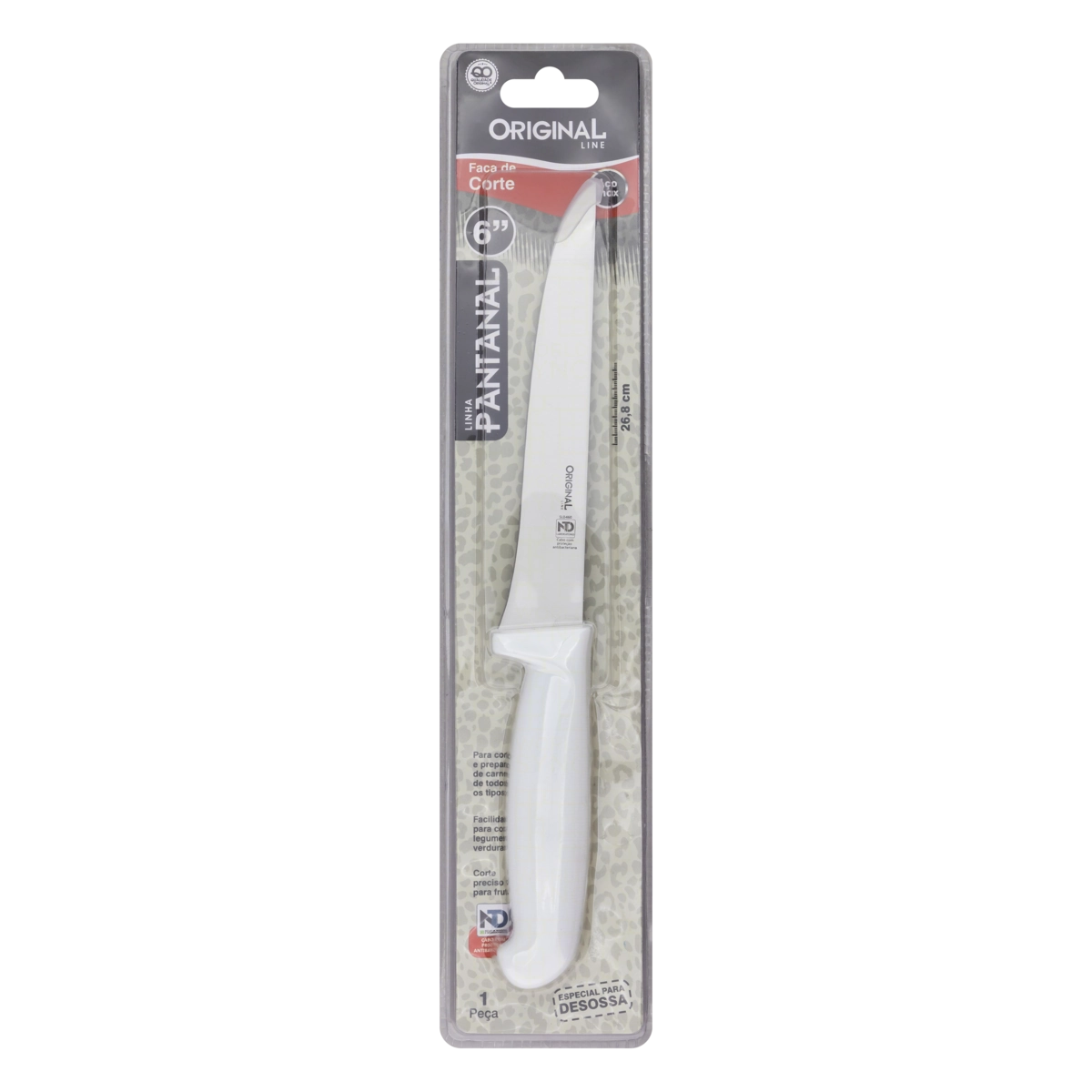 Faca Branca Inox Para Desossar Original Line Pantanal 6