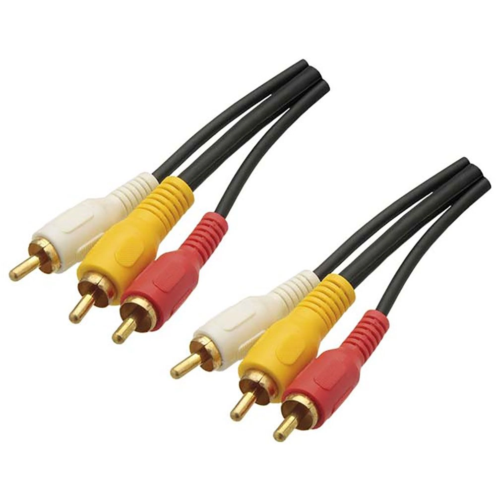 Cabo De Audio E Video 3rca + 3rca Gold 1,80 Metros Emborrachado