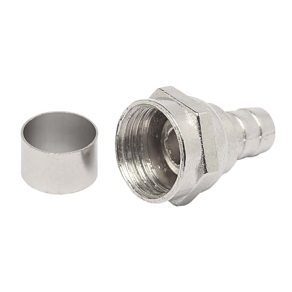 Conector F Com Anel Para Crimpar Rg6 Cromado Mxt