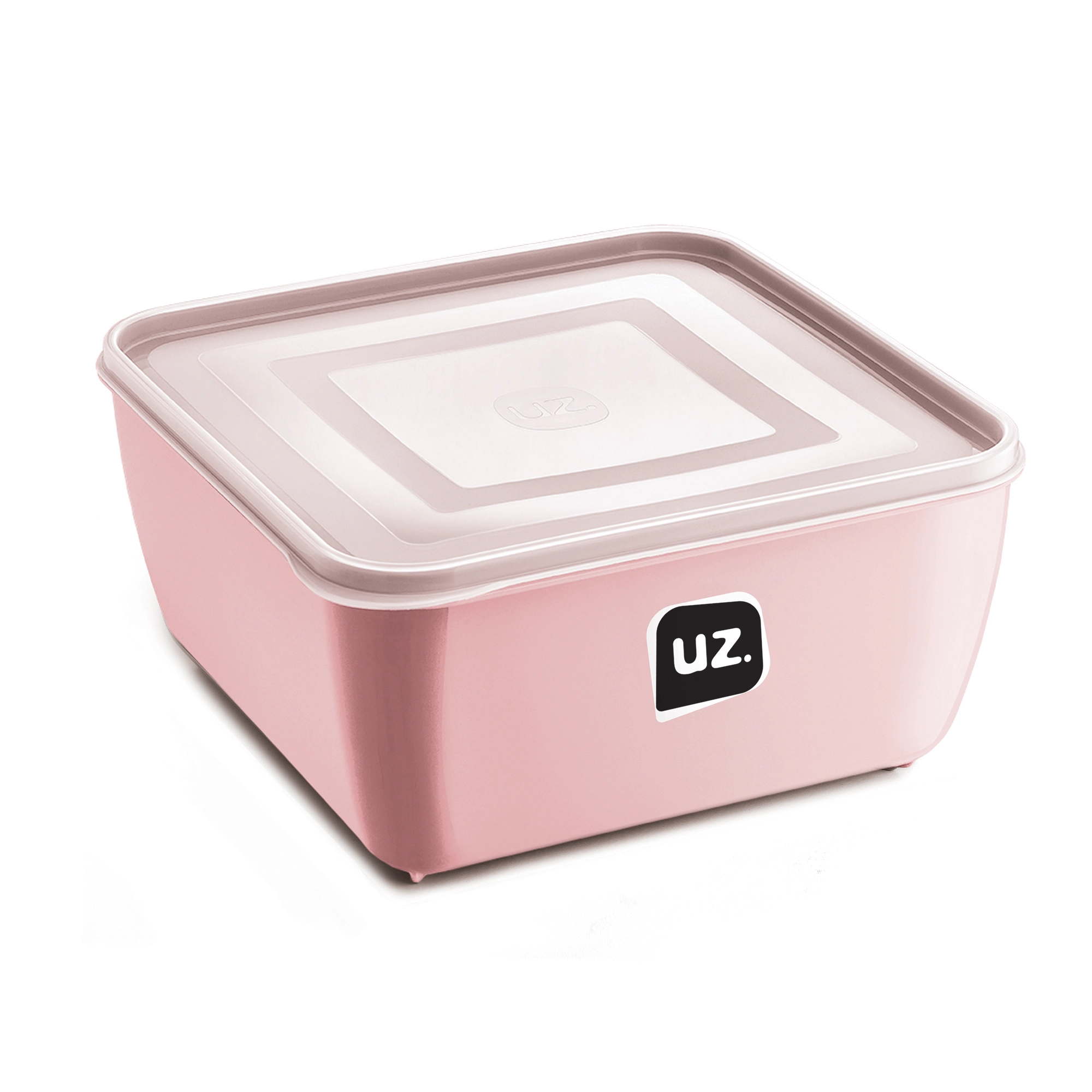 Pote Quadrado 2.5l Premium Rosa Solido Plastico Uz295 Ros Uz Utilidades