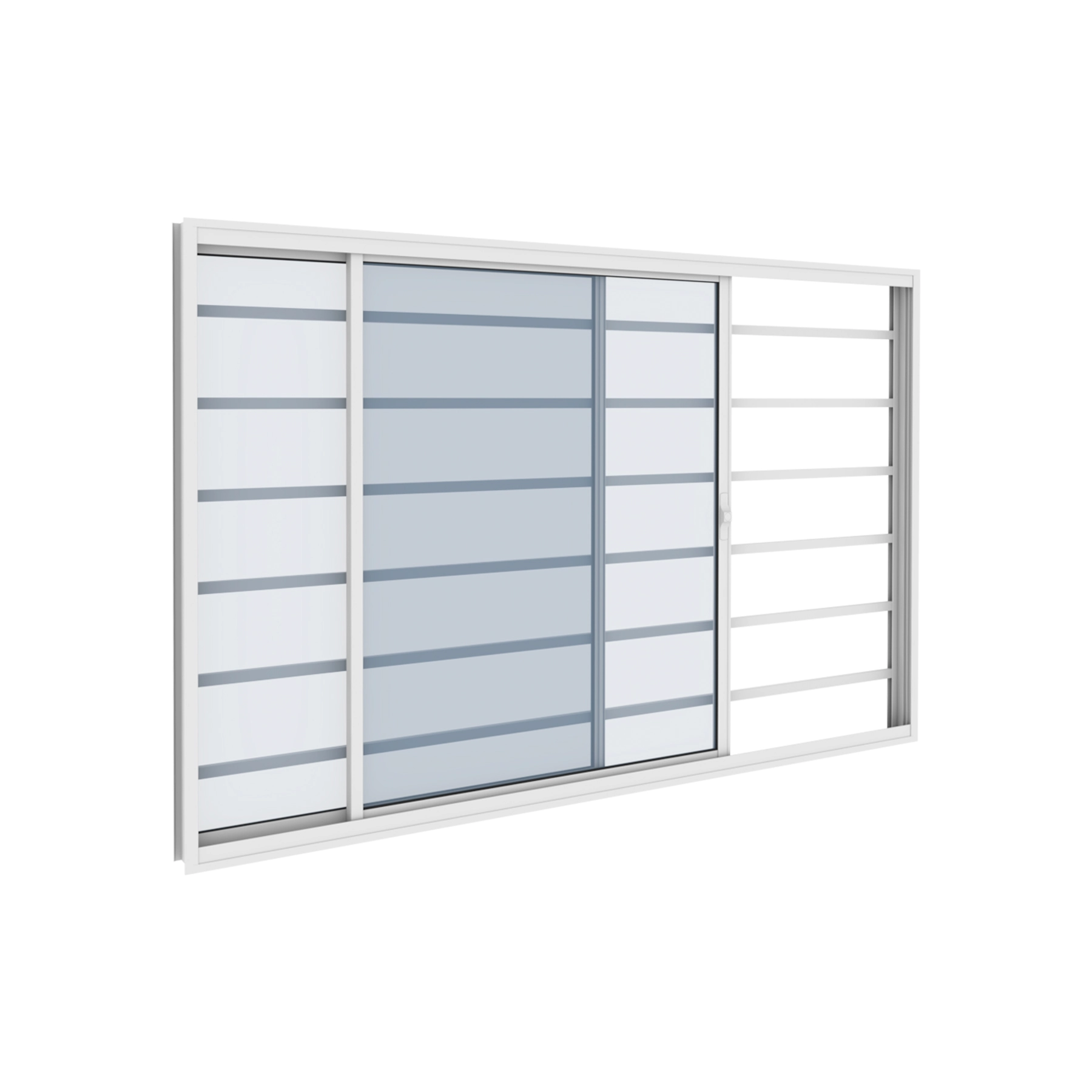 Janela de Alumínio de Correr 2 Folhas 100x150cm com Grade Classic Vitrolar Branca