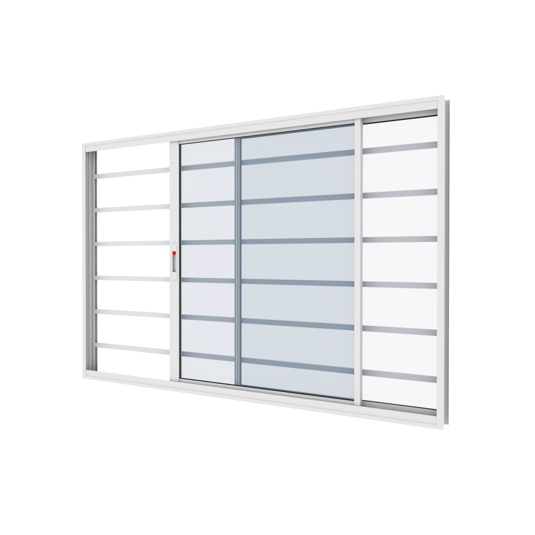 Janela de Alumínio de Correr 2 Folhas 100x150cm com Grade Classic Vitrolar Branca