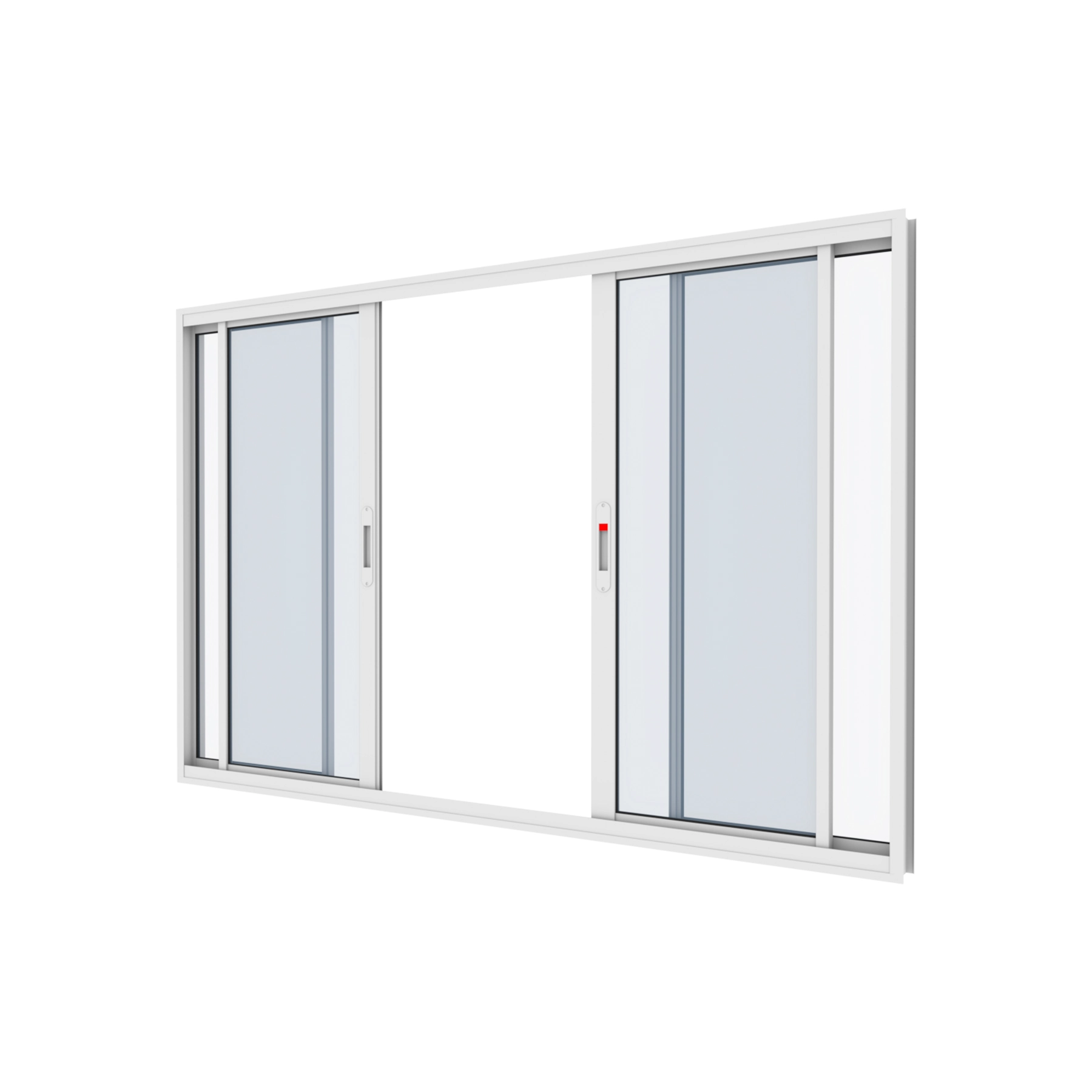 Janela de Alumínio de Correr 4 Folhas 100x150cm Classic Vitrolar Branca