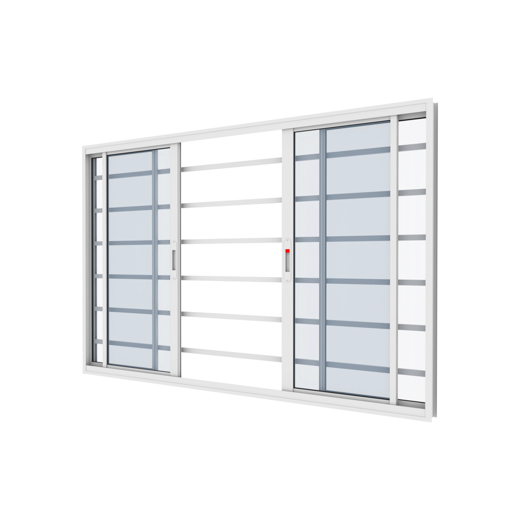 Janela de Alumínio de Correr 4 Folhas 100x120cm com Grade Classic Vitrolar Branca