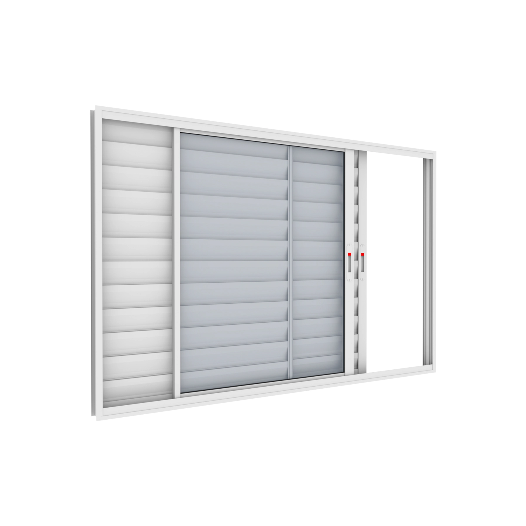 Janela de Alumínio Veneziana 3 Folhas 100x150cm Classic Vitrolar Branca