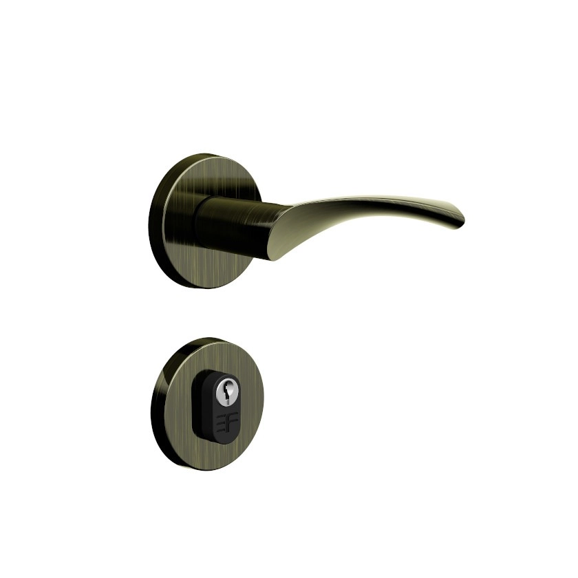 Fechadura Design Externa Roseta Redonda 55mm Antique 821e81955at 3F