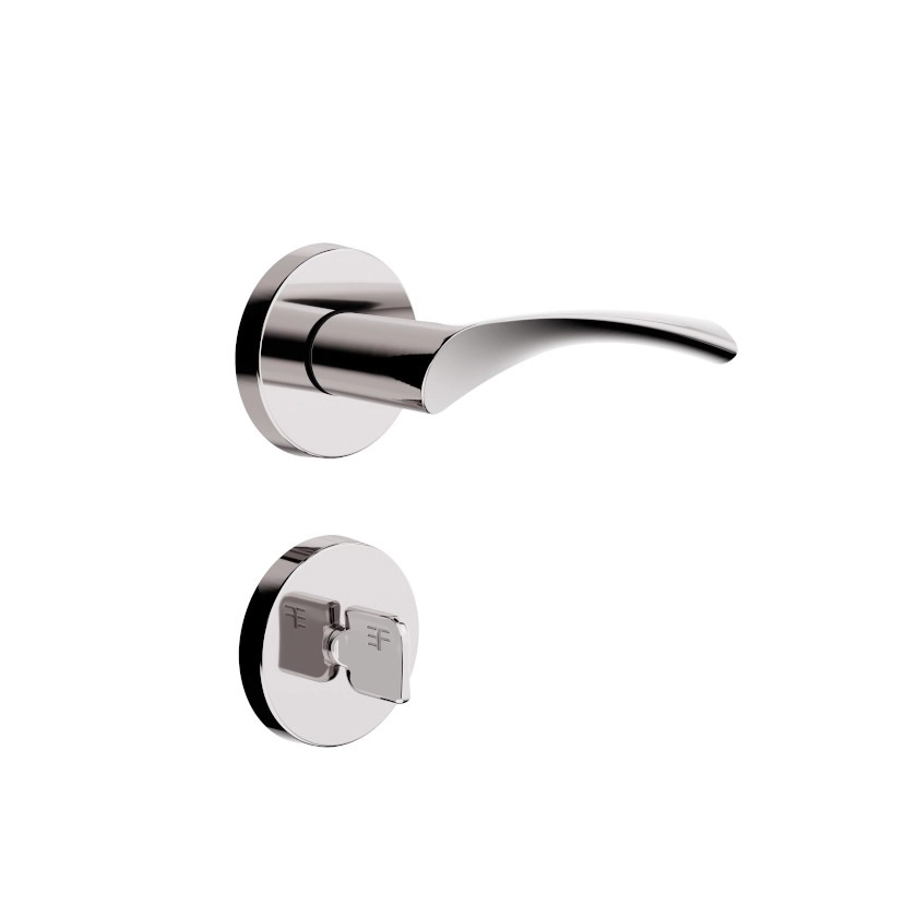 Fechadura Design Banheiro Roseta Redonda 55mm Cromado 821b819cr 3F