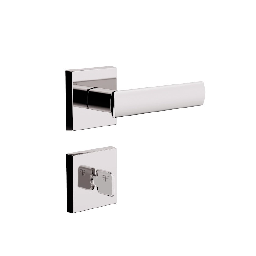 Fechadura Design Banheiro Roseta Quadrada 55mm Cromado 841b817cr 3f