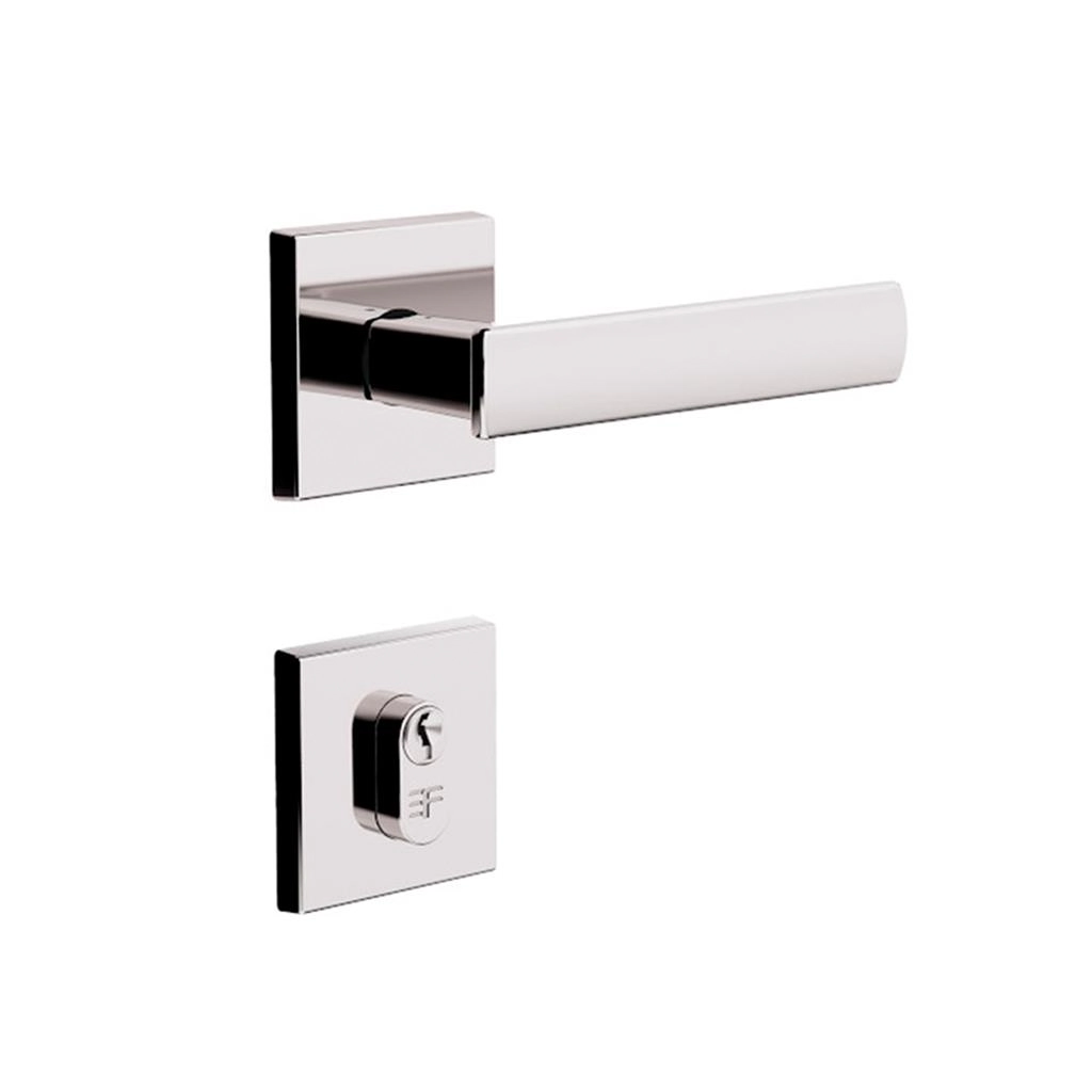 Fechadura Externa Maçaneta Quadrada Cromada 3f 740e/117