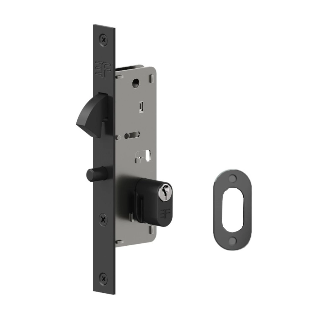 Fechadura Bico Papagaio Porta Correr 940 Stam Preta 28mm 3f