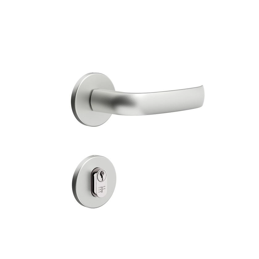 Fechadura Externa 3f 720e116 Redonda - Cromo Acetinado