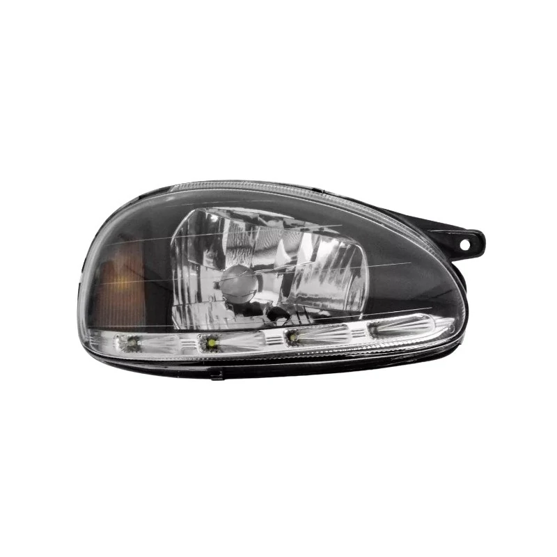 Farol Principal CHEVROLET - GM CORSA/CORSA PICK-UP Lado Direito Máscara Negra com Led DLR - RCD FL2178