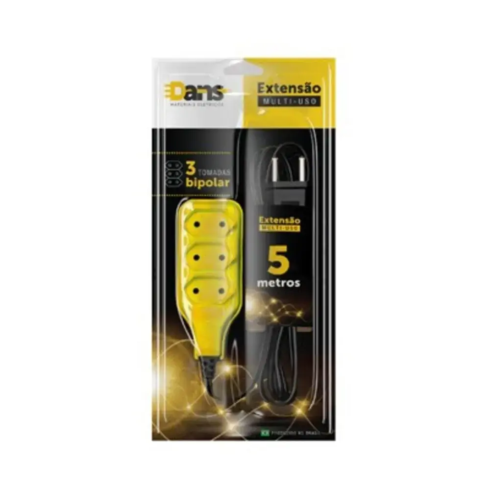 Extensao 3 Tomadas Bipolar 5mts