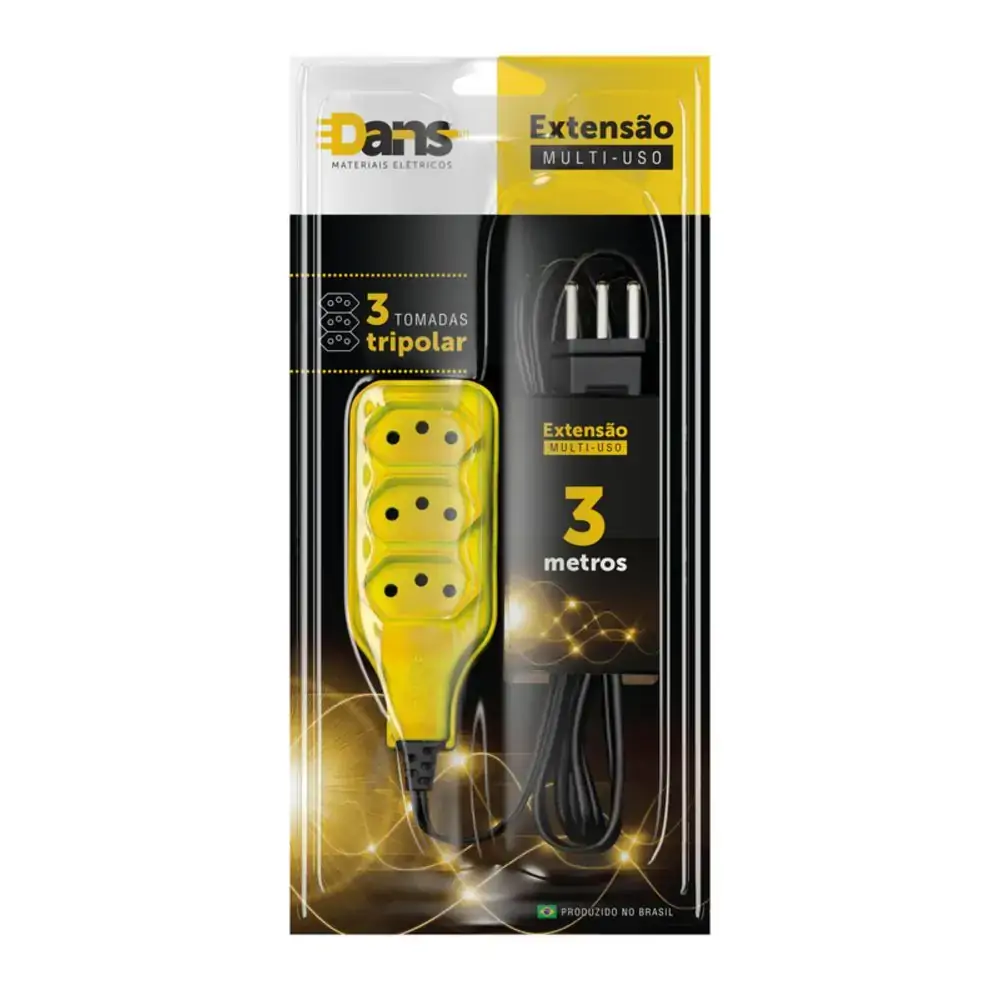 Extensao 3 Tomadas Tripolar 3mts
