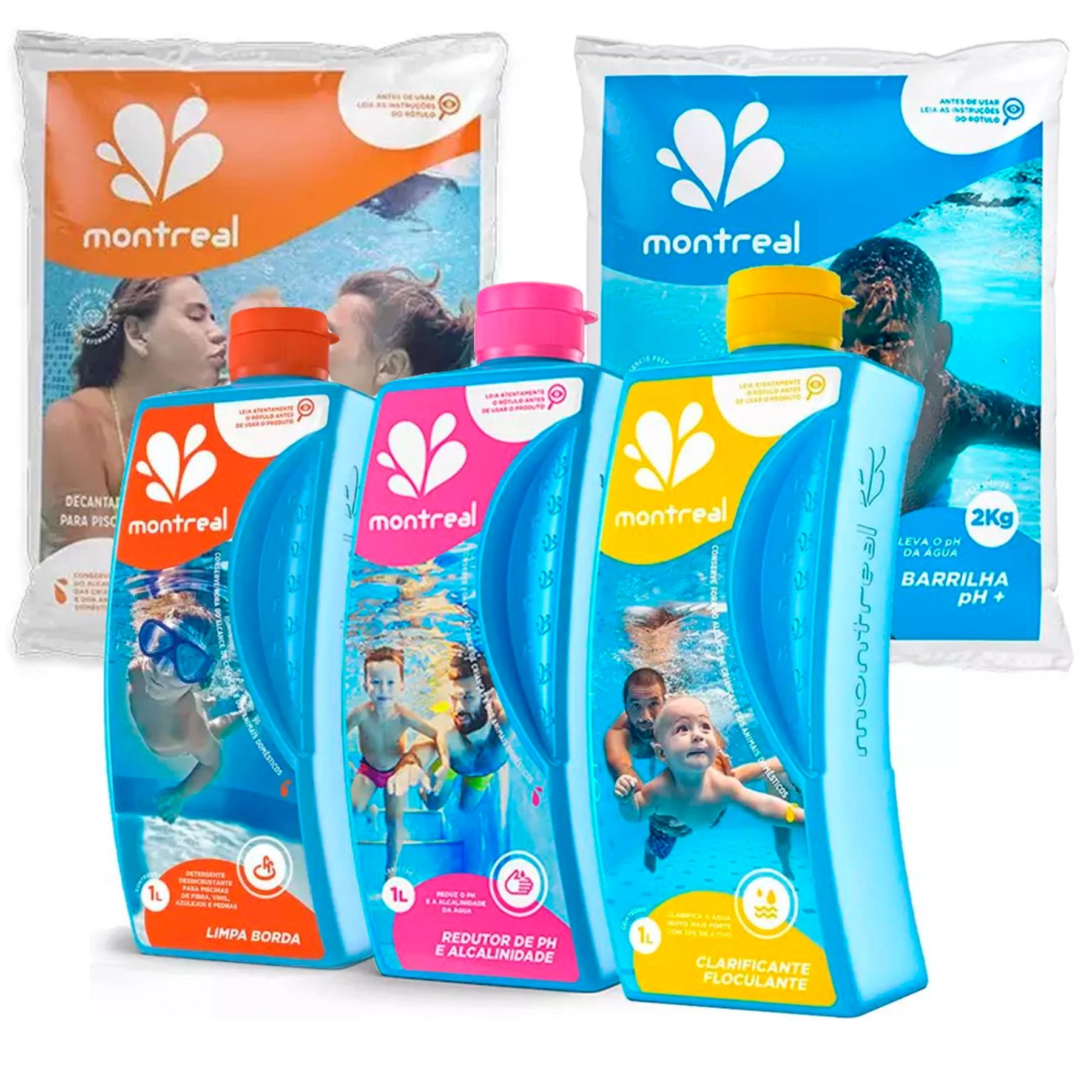 Kit Produtos Para Limpeza De Piscinas Completo Montreal