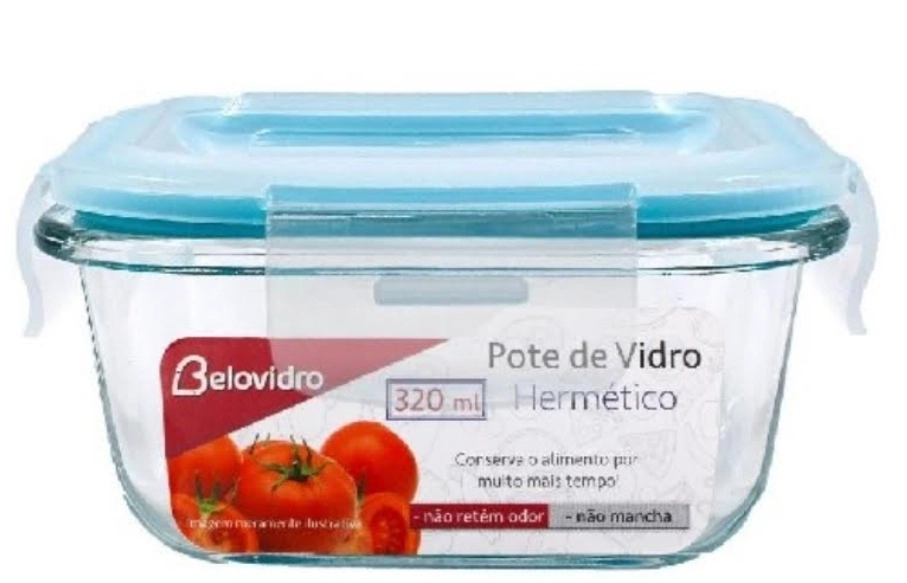 Pote De Vidro Quadrado