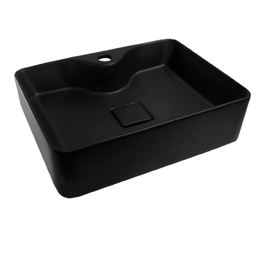 Cuba De Sobrepor Manplex Cerâmica Preto Fosca E1507