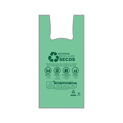 Sacolinha Bioplastica 48x55 Verde