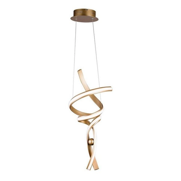Pendente Bella Fluire 25x74cm 30w Led Dourado Re005