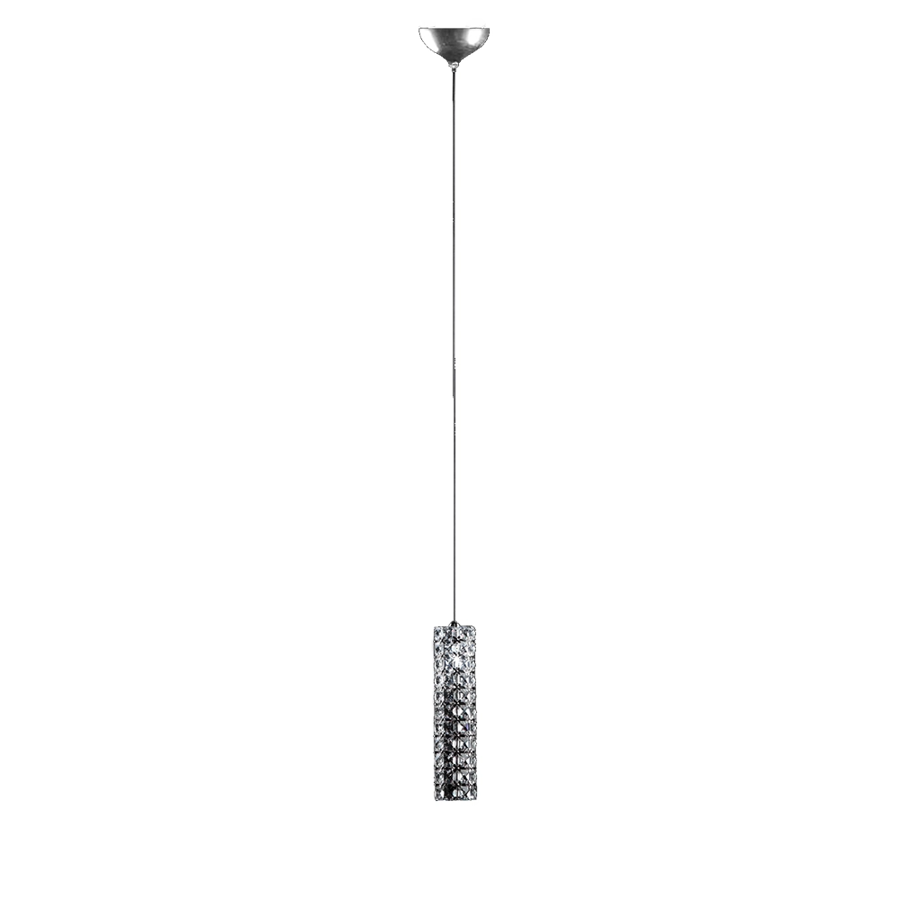 Pendente Sonata D 6cm X 21cm  1xg4 220v Cromado E Transp