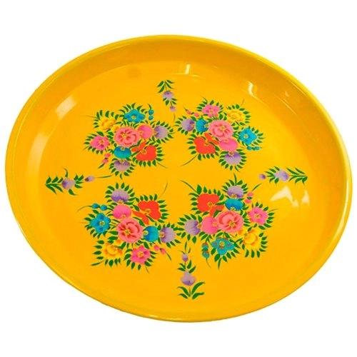 Bandeja Floral Amarela Ou Rosa Cod 5726/5726