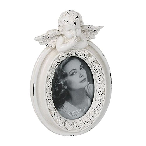 Porta Retrato Branco Oval C/anjo Trevisan
