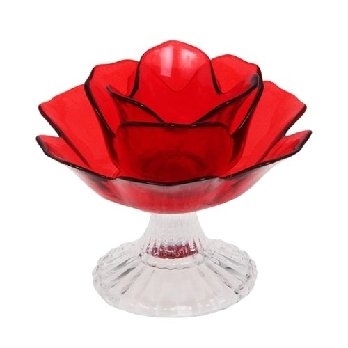 Castiçal Flor Vermelho Trevisan