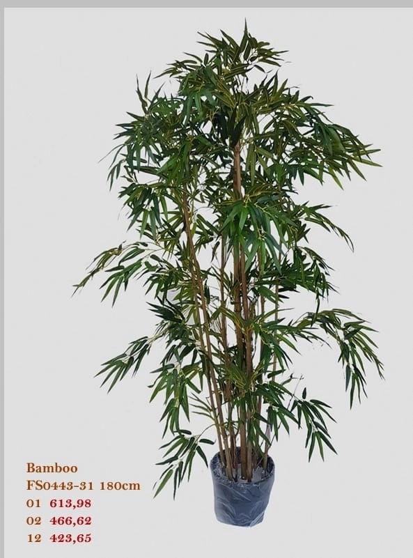 A Bambu Tronco Natural X1650 Folhas 180cm Verde Fs0443 31 Flor De Seda