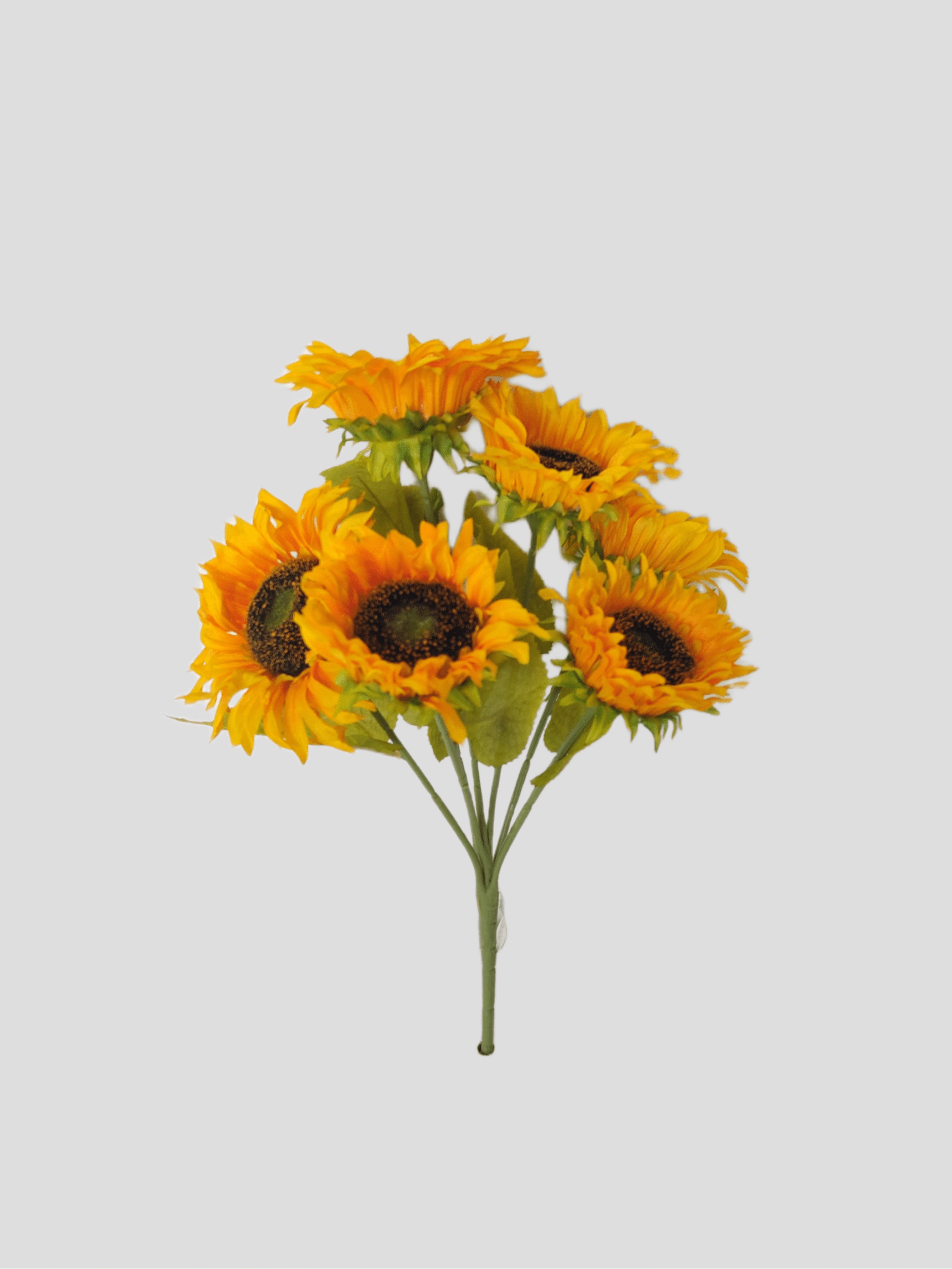 Buque Girasssol Amarelo X7 47cm Fs1256 01 Flor De Seda