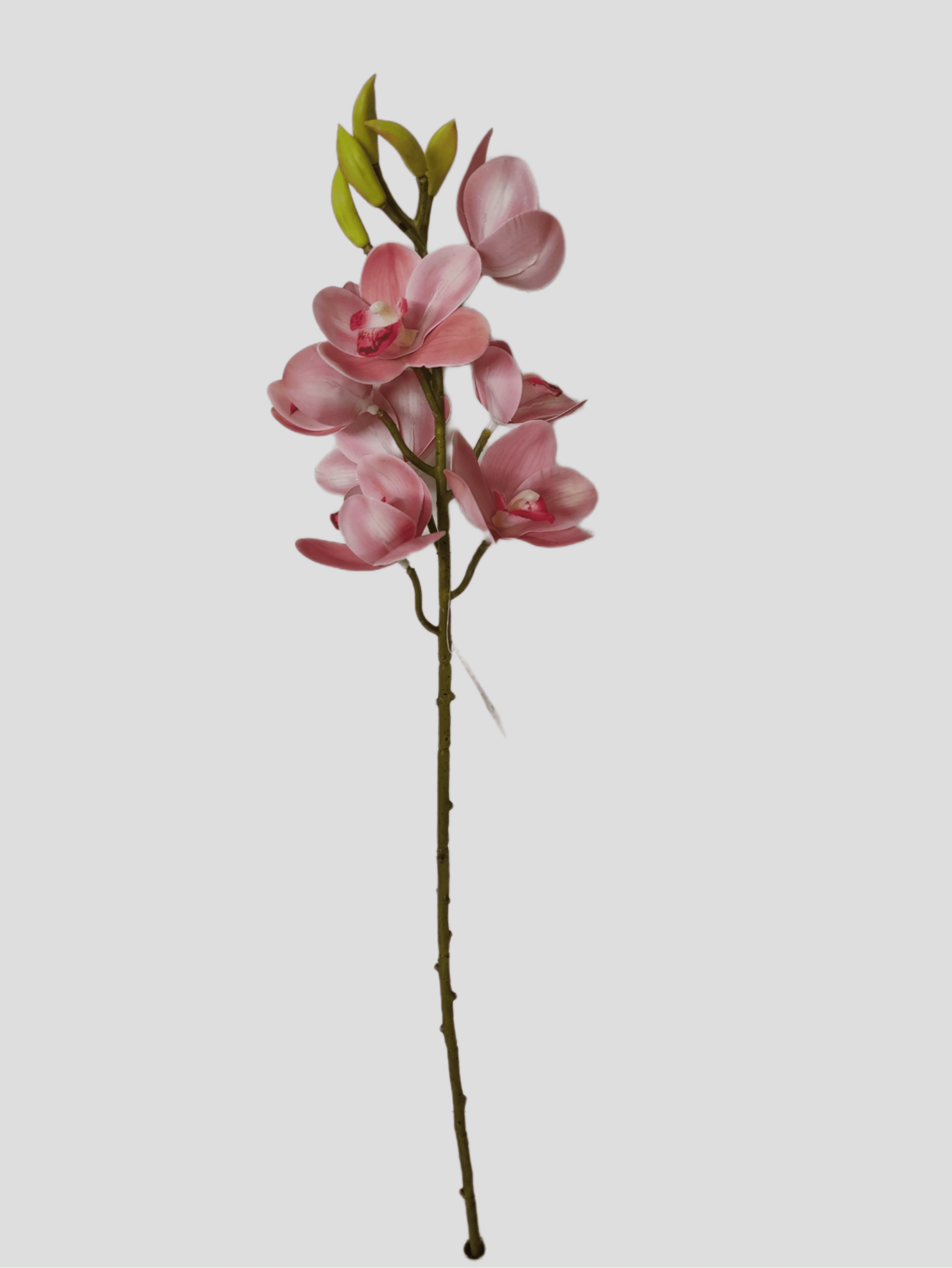Haste Orquidea Cymbidium Rosa Fs1265 23 Flor De Seda